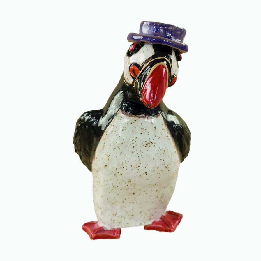 Ceramic puffins